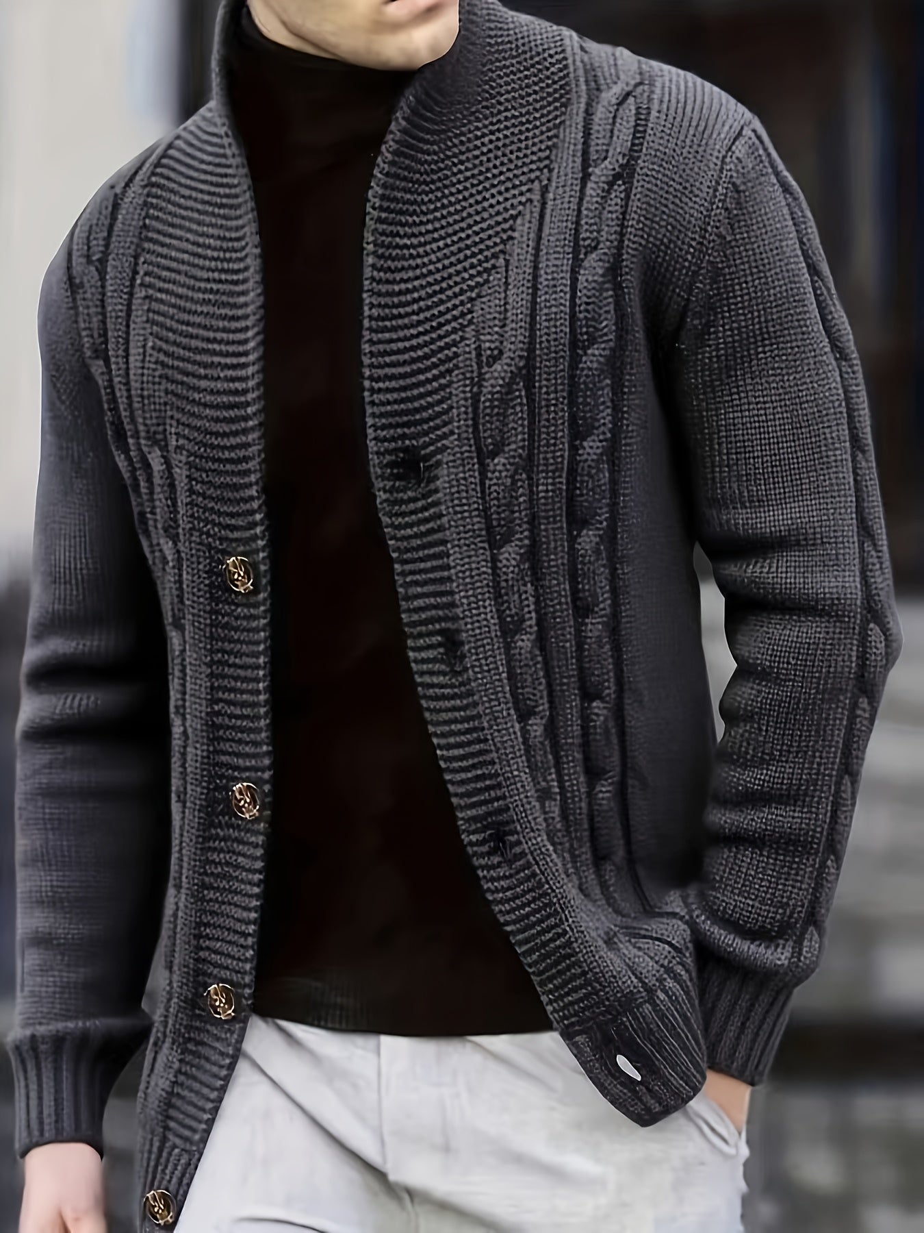 RIBBED KNIT SWEATER FOR MEN