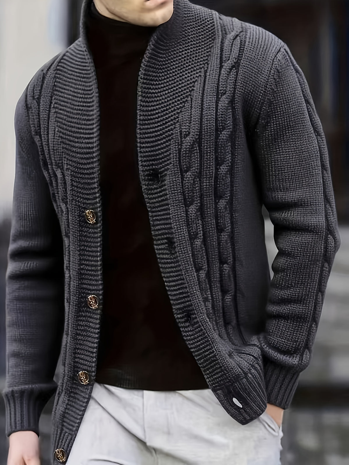 CABLE KNIT PULLOVER SWEATER FOR MEN
