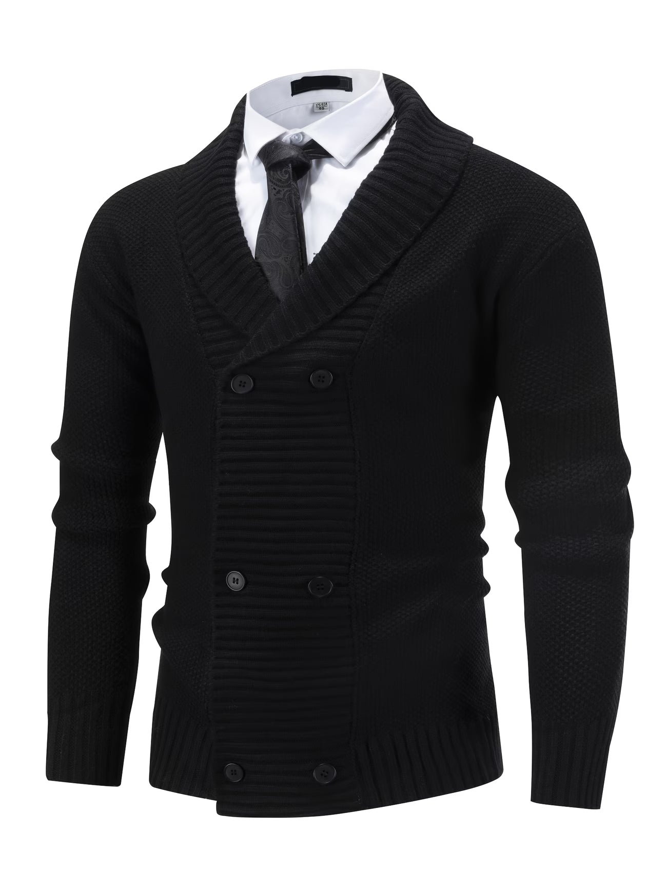 RIBBED KNIT CARDIGAN FOR MEN