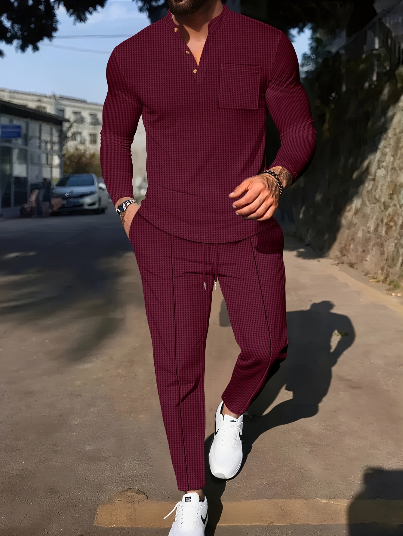 SOLID TWO PIECE SET FOR MEN