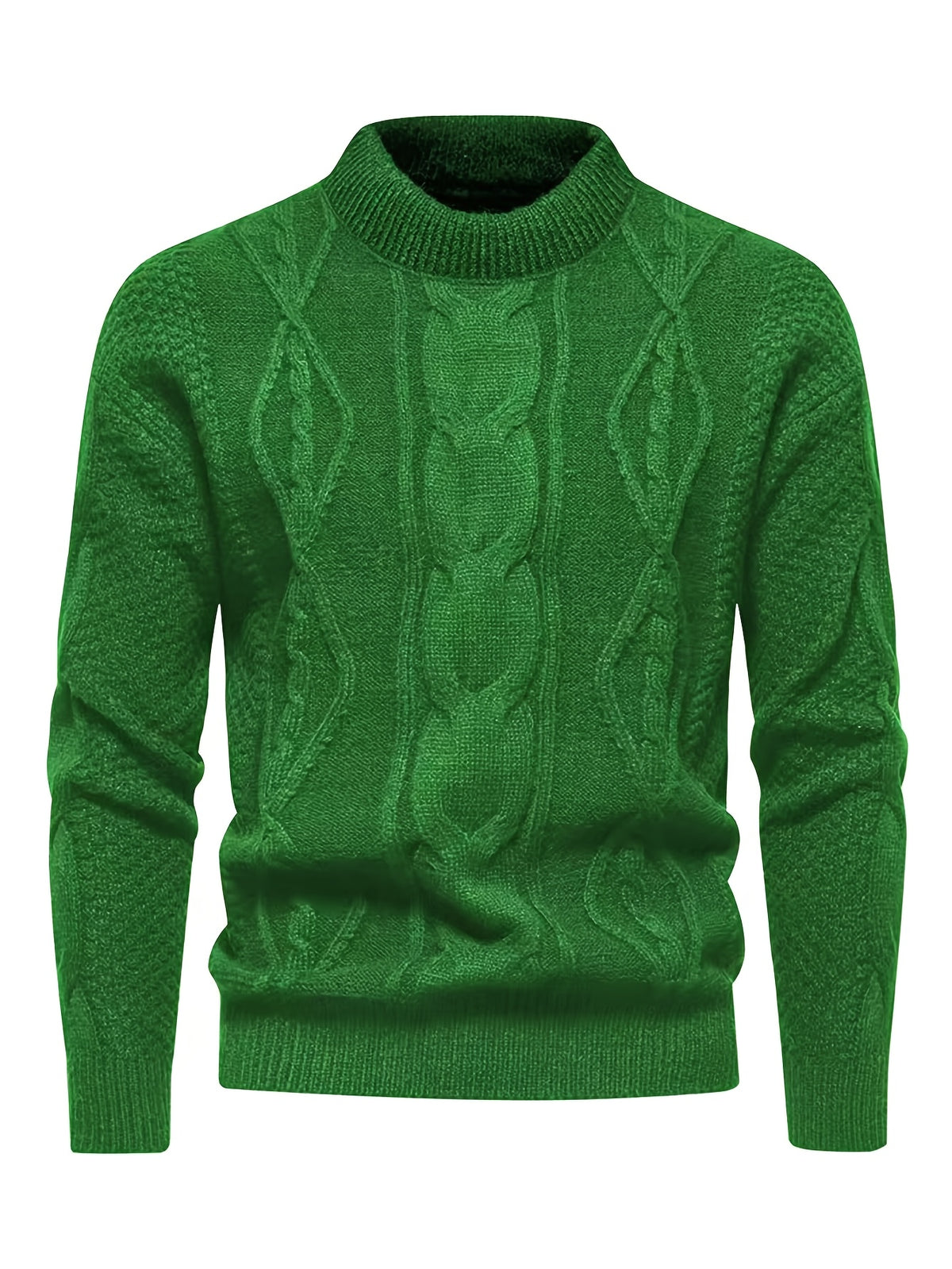 CABLE KNIT CREW NECK SWEATER FOR MEN