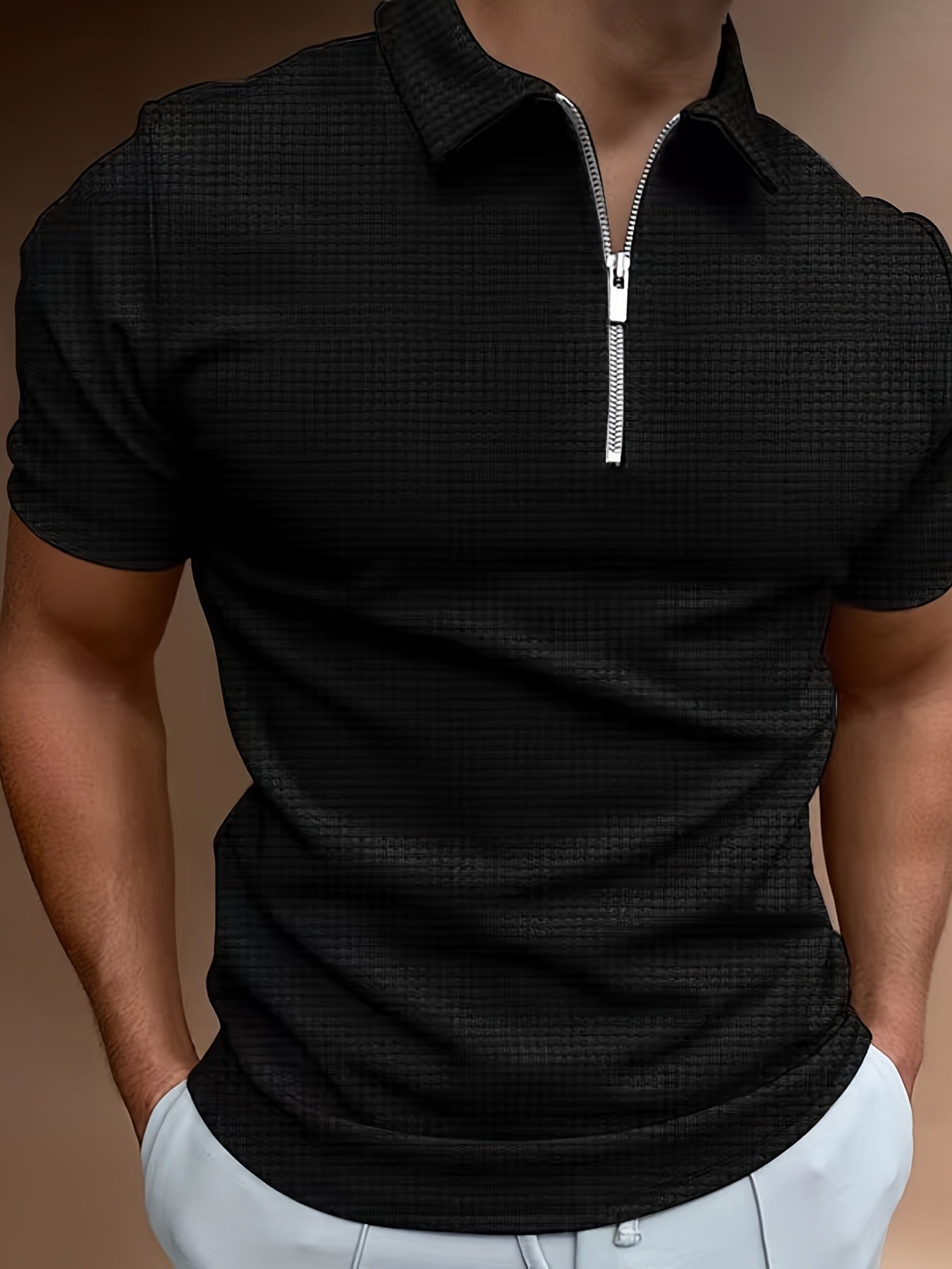 ZIPPER SHORT SLEEVE SHIRT FOR MEN