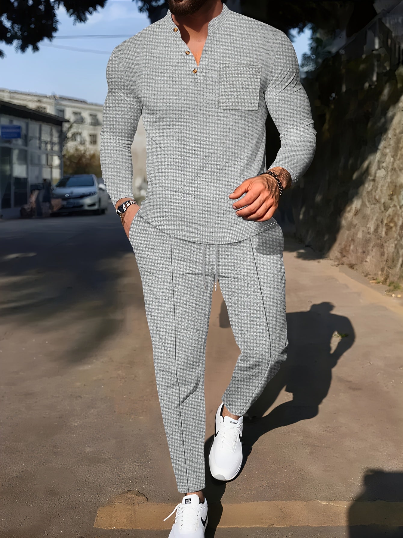 SOLID TWO PIECE SET FOR MEN