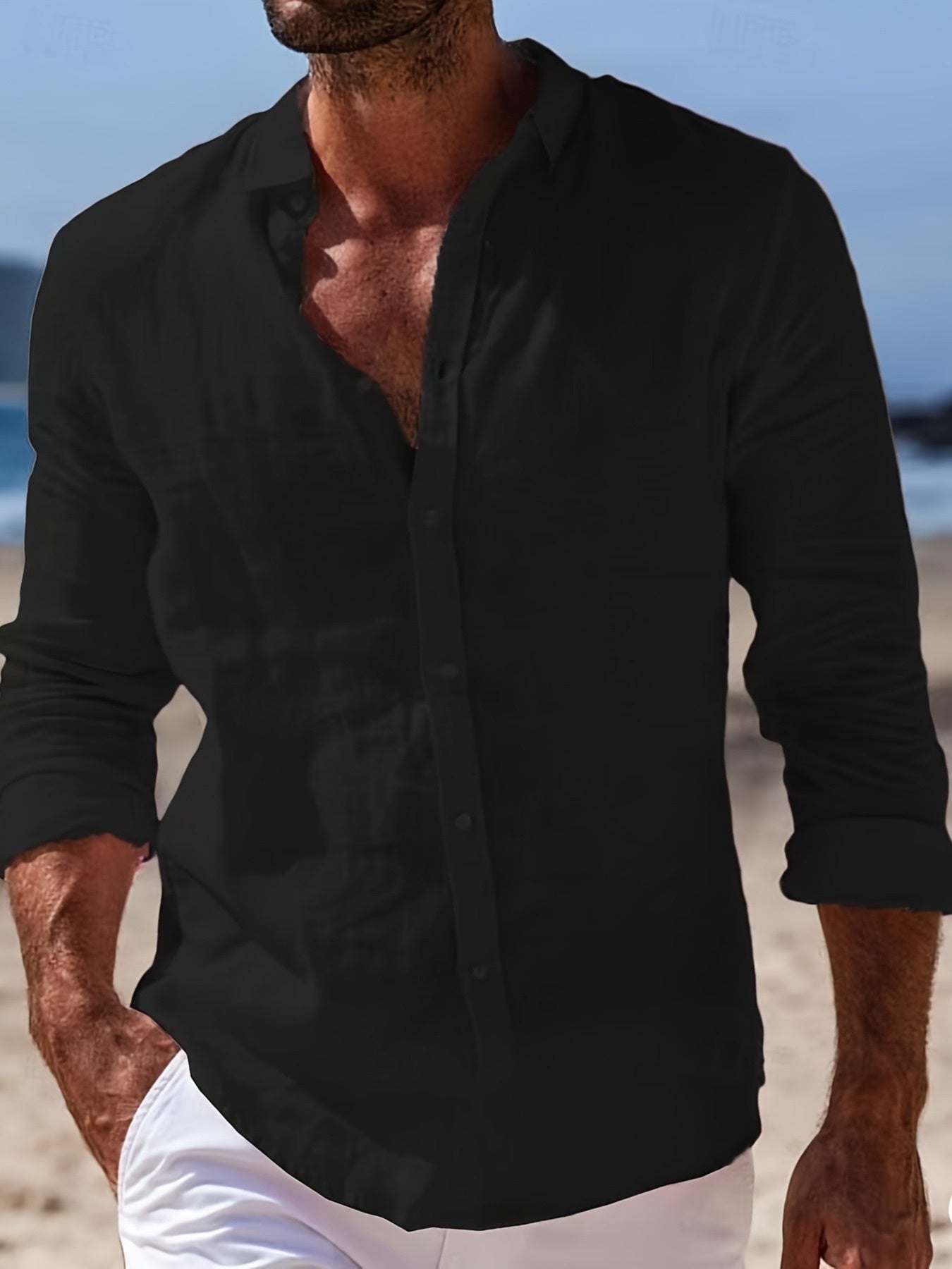 BUTTON LAPEL SHIRT FOR MEN