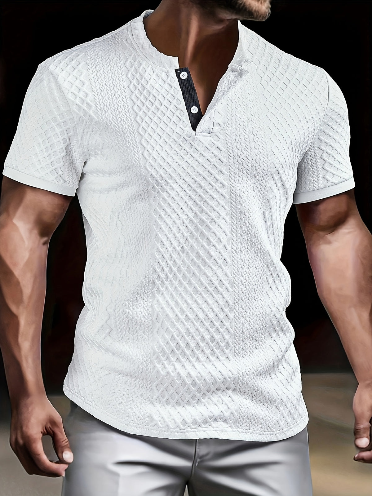 COLOUR BLOCK KNIT SHIRT FOR MEN