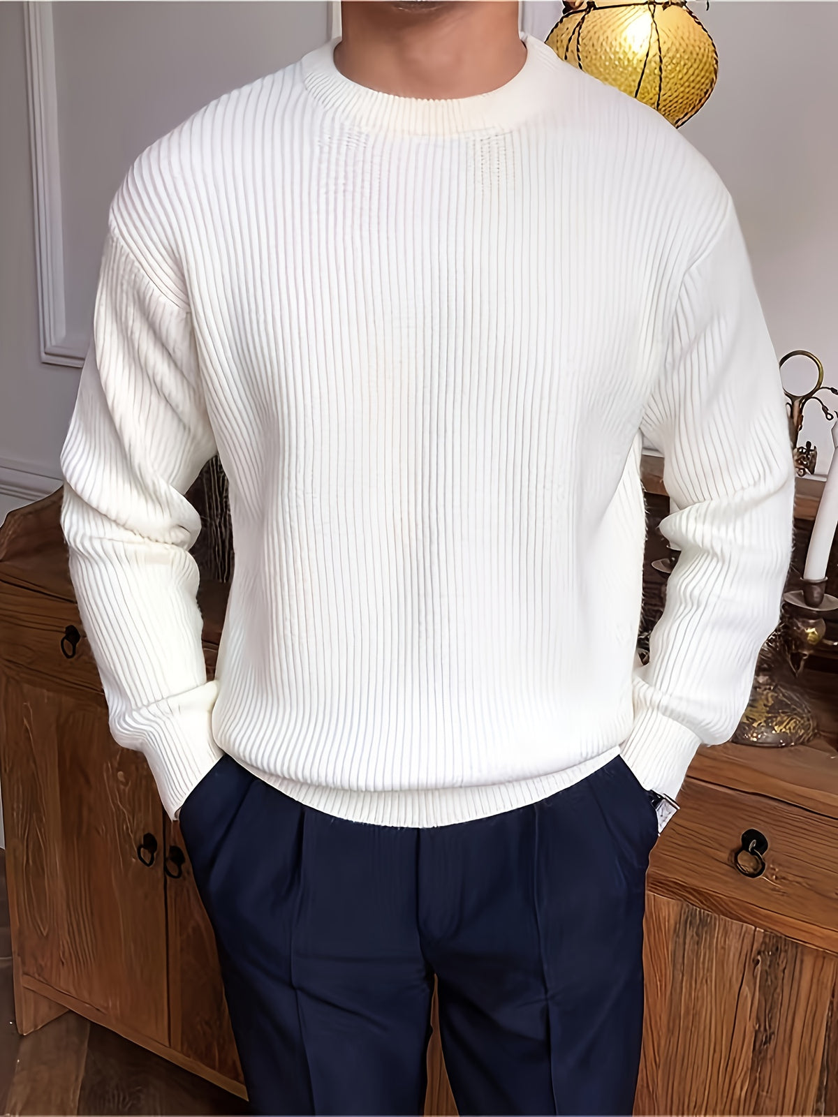 TEXTURED KNIT SWEATER FOR MEN