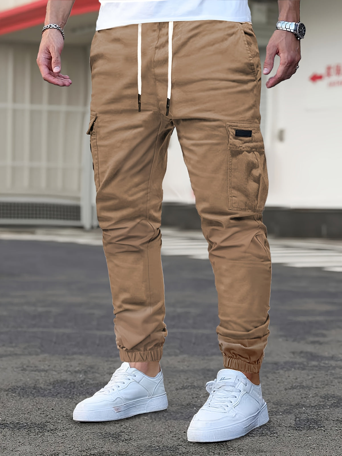 MID WAIST CARGO TROUSERS FOR MEN