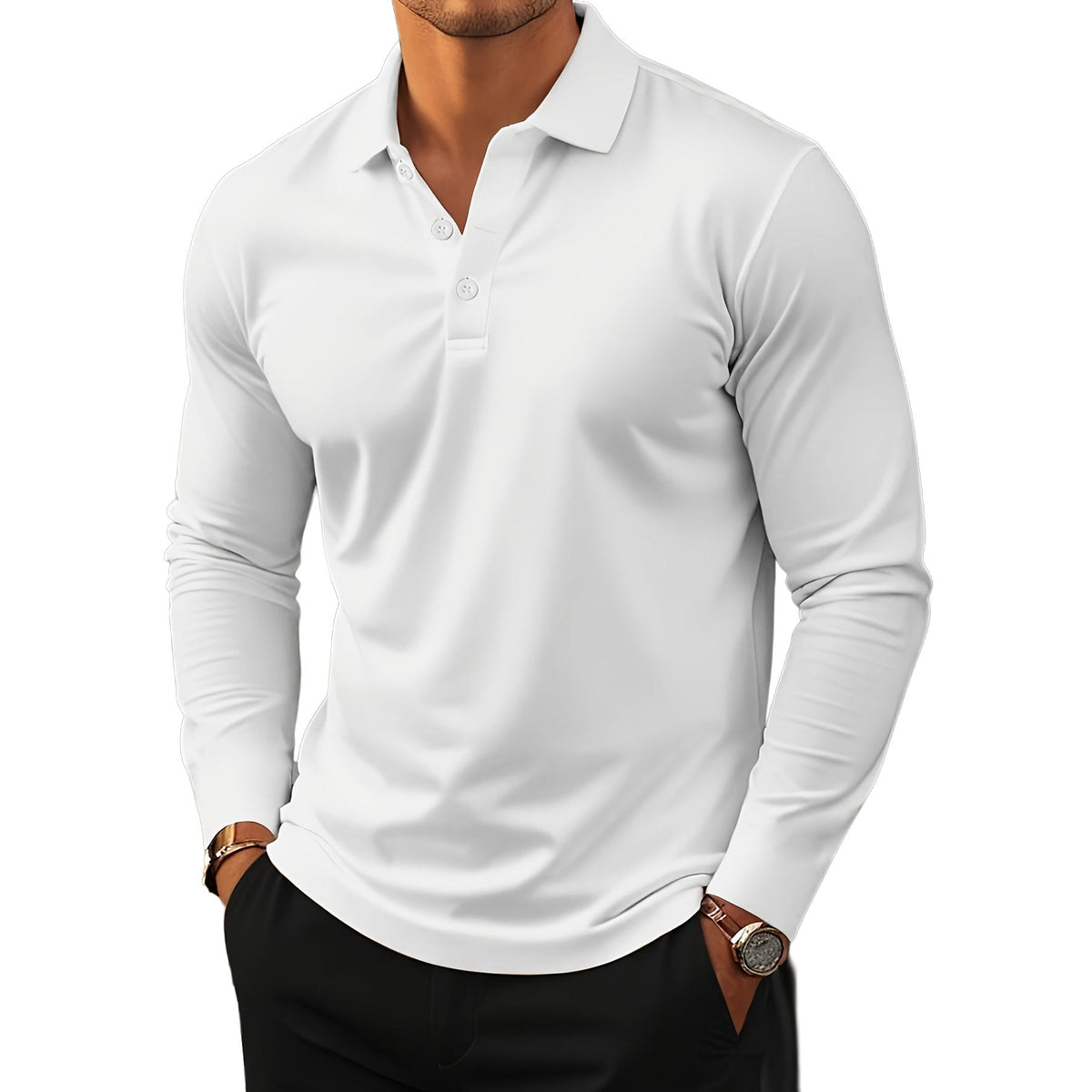 STRETCH LONG SLEEVE T-SHIRT FOR MEN