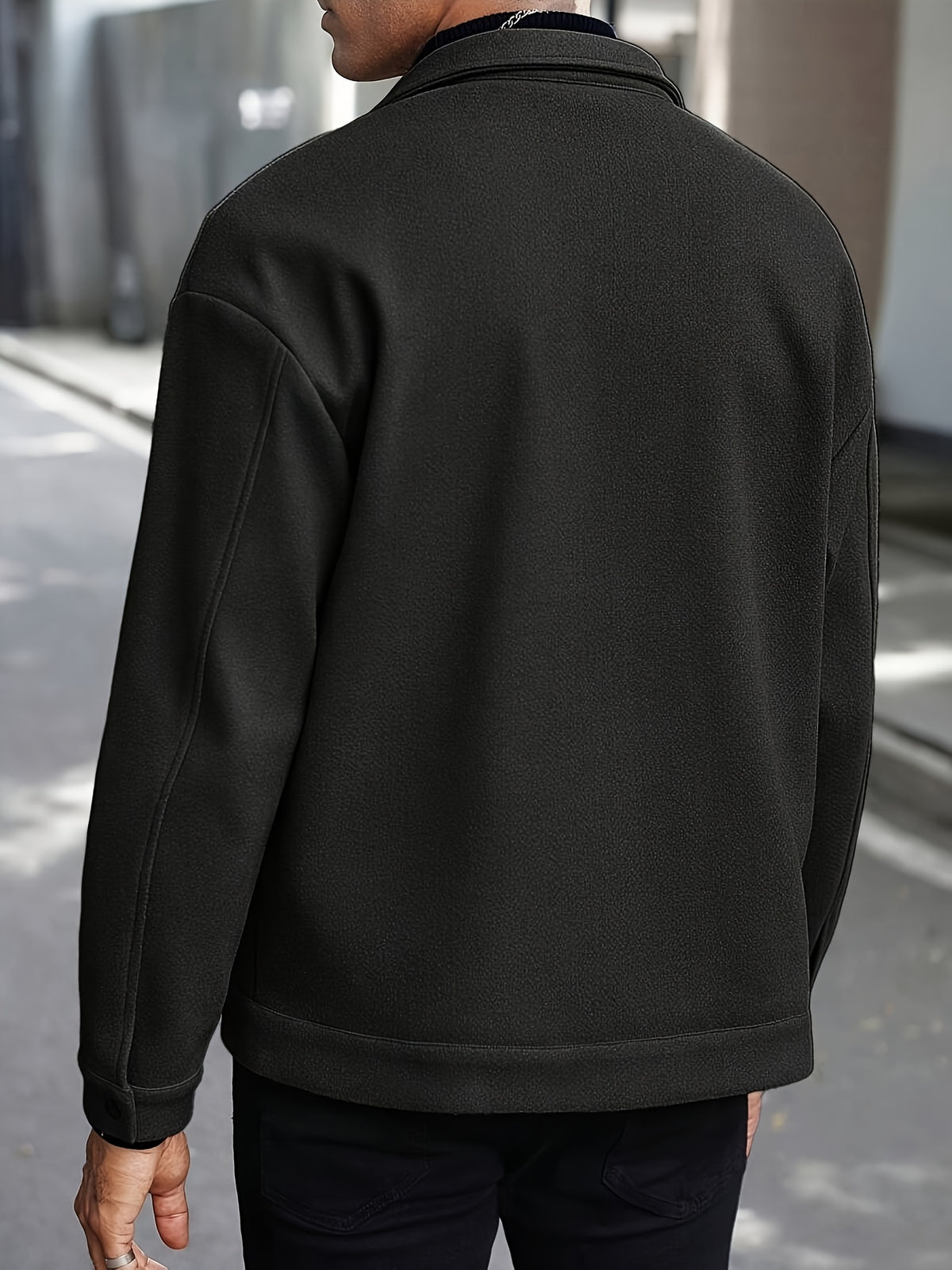 LAPEL POLYESTER JACKET FOR MEN