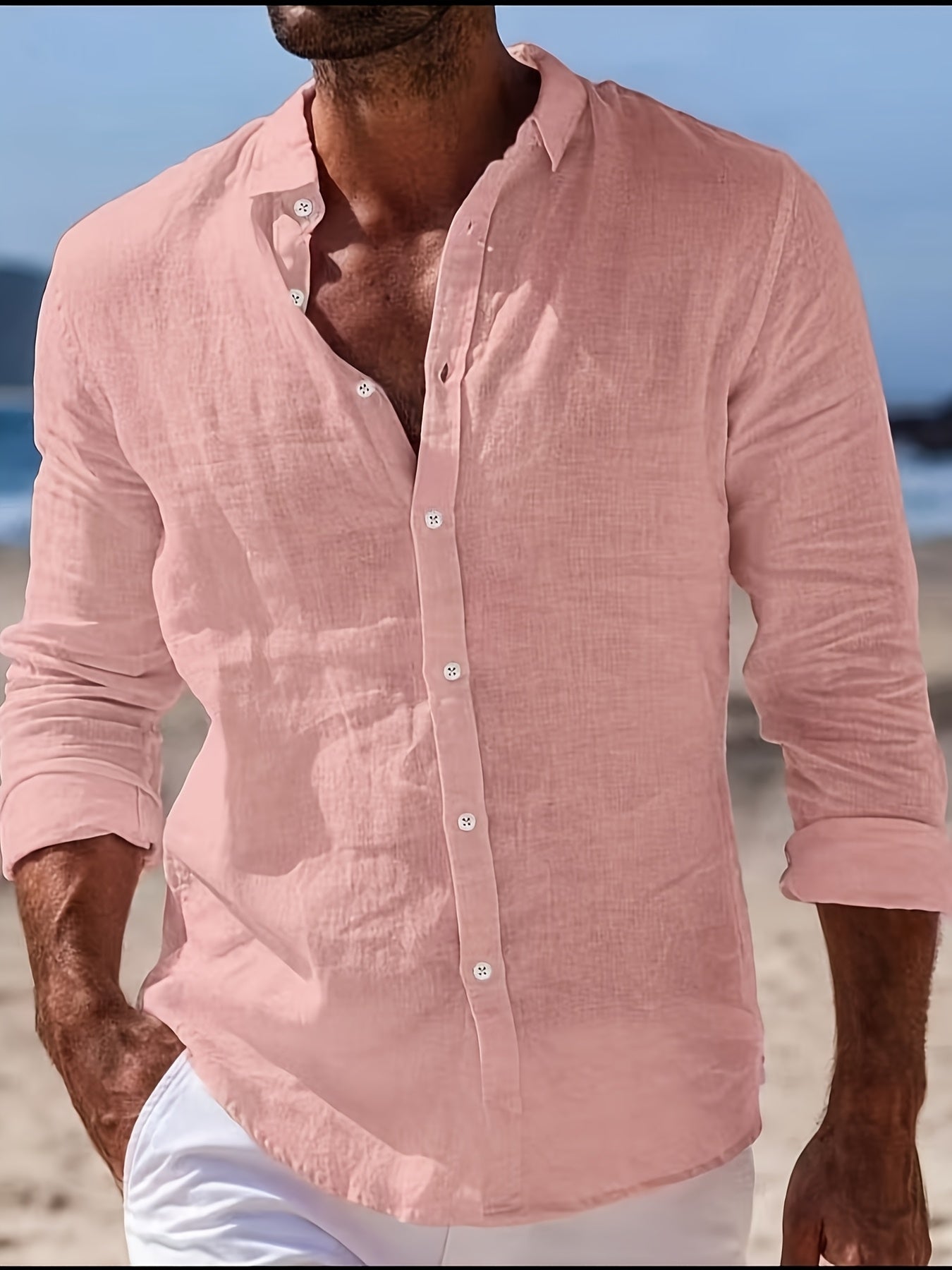 BUTTON LAPEL SHIRT FOR MEN