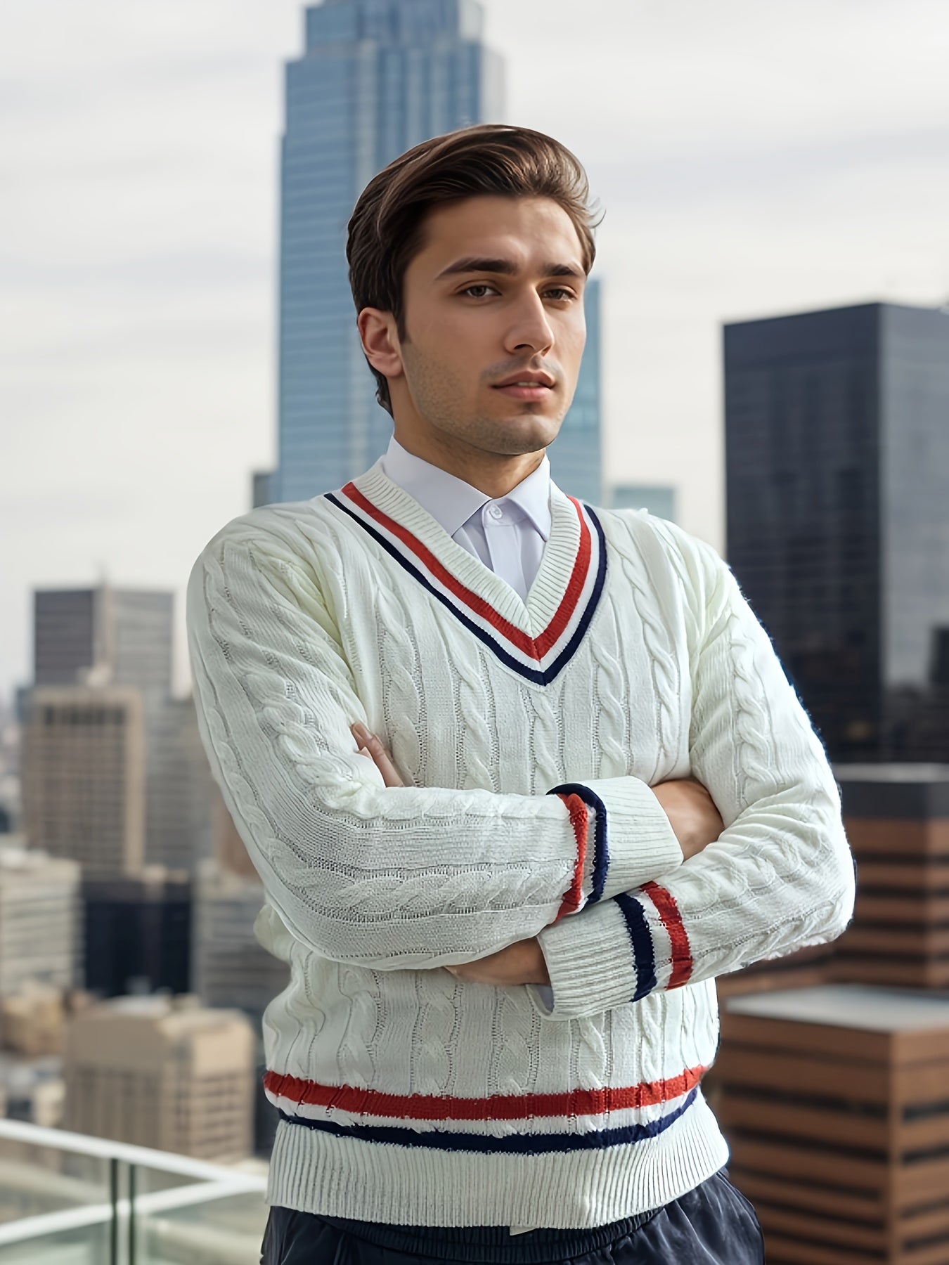 PREPPY V-NECK SWEATER FOR MEN