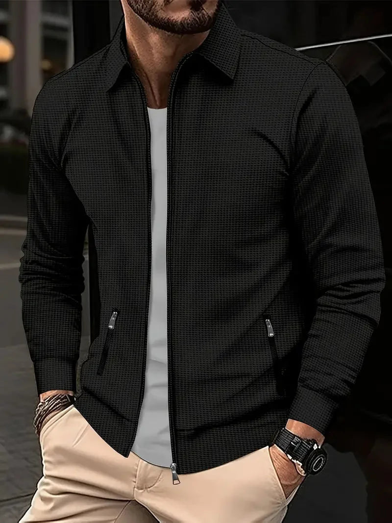 STAND COLLAR ZIP CARDIGAN FOR MEN