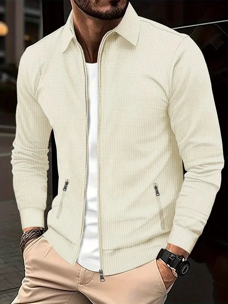 STAND COLLAR ZIP CARDIGAN FOR MEN