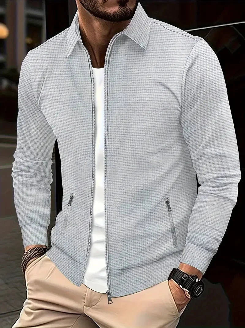 STAND COLLAR ZIP CARDIGAN FOR MEN