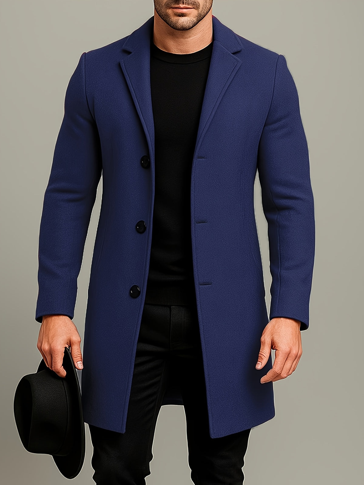 MID-LENGTH TWEED COAT FOR MEN