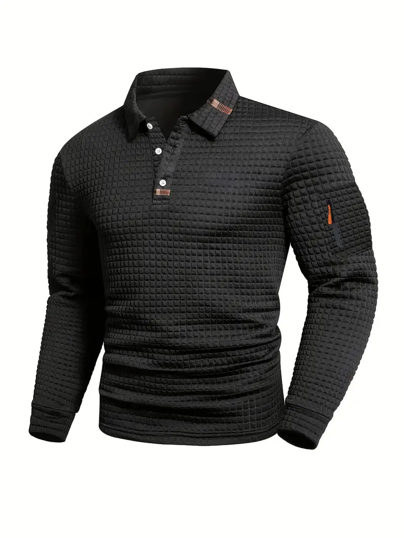 WAFFLE TEXTURE POLO FOR MEN