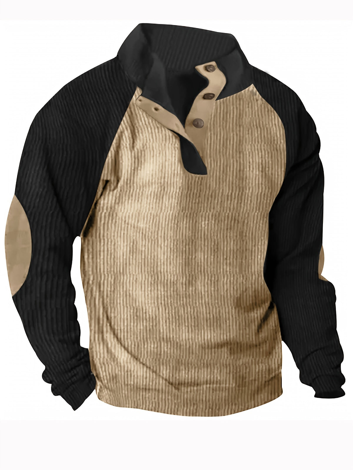 COLOUR BLOCK COLLARED KNIT SHIRT FOR MEN