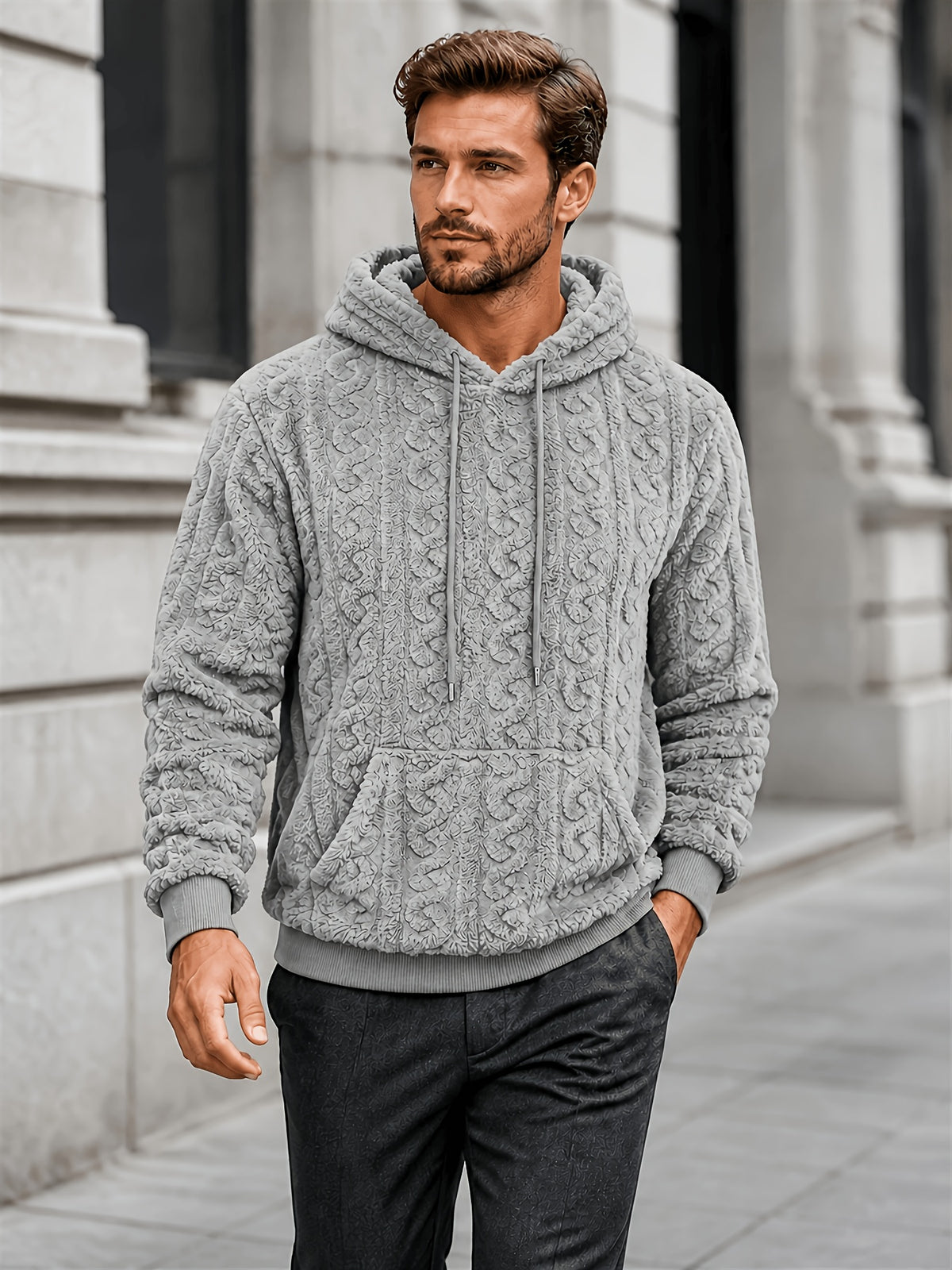ZIP STRIPE HOODIE FOR MEN