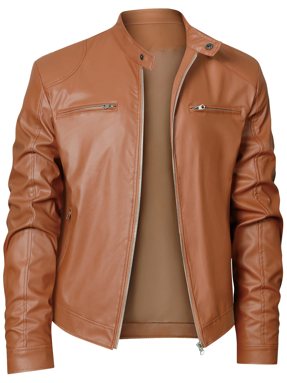 ZIP MOTORCYCLE JACKET FOR MEN