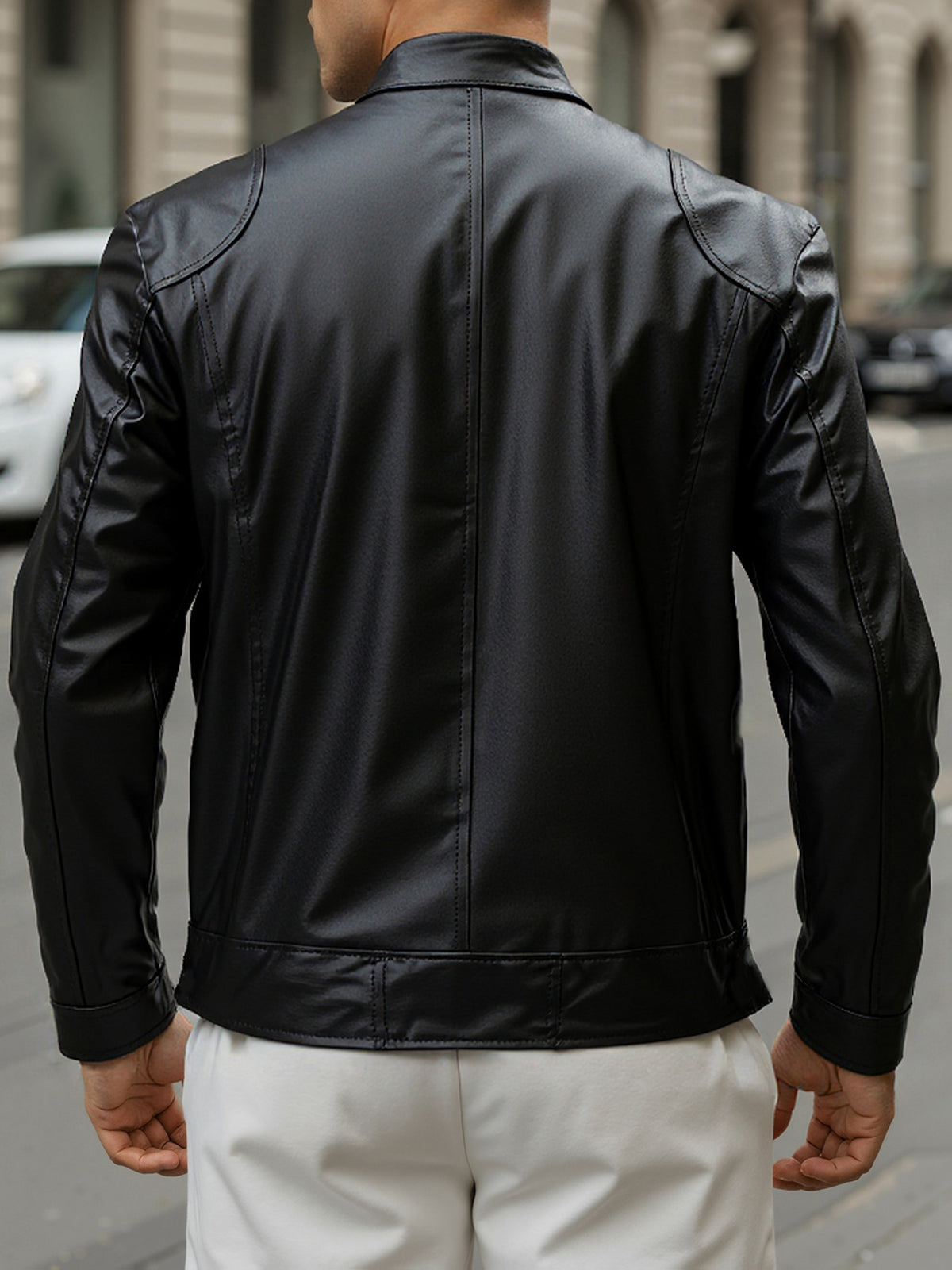 STAND COLLAR ZIP COAT FOR MEN