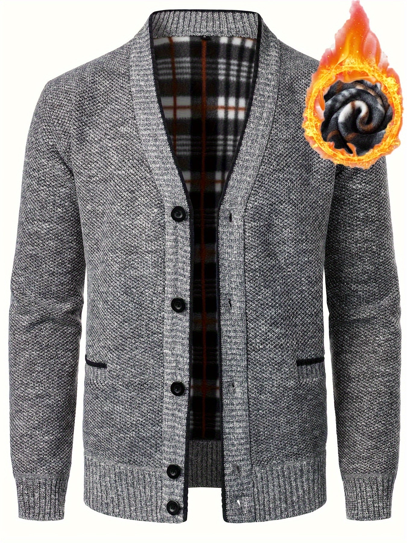 FLEECE KNIT CARDIGAN FOR MEN