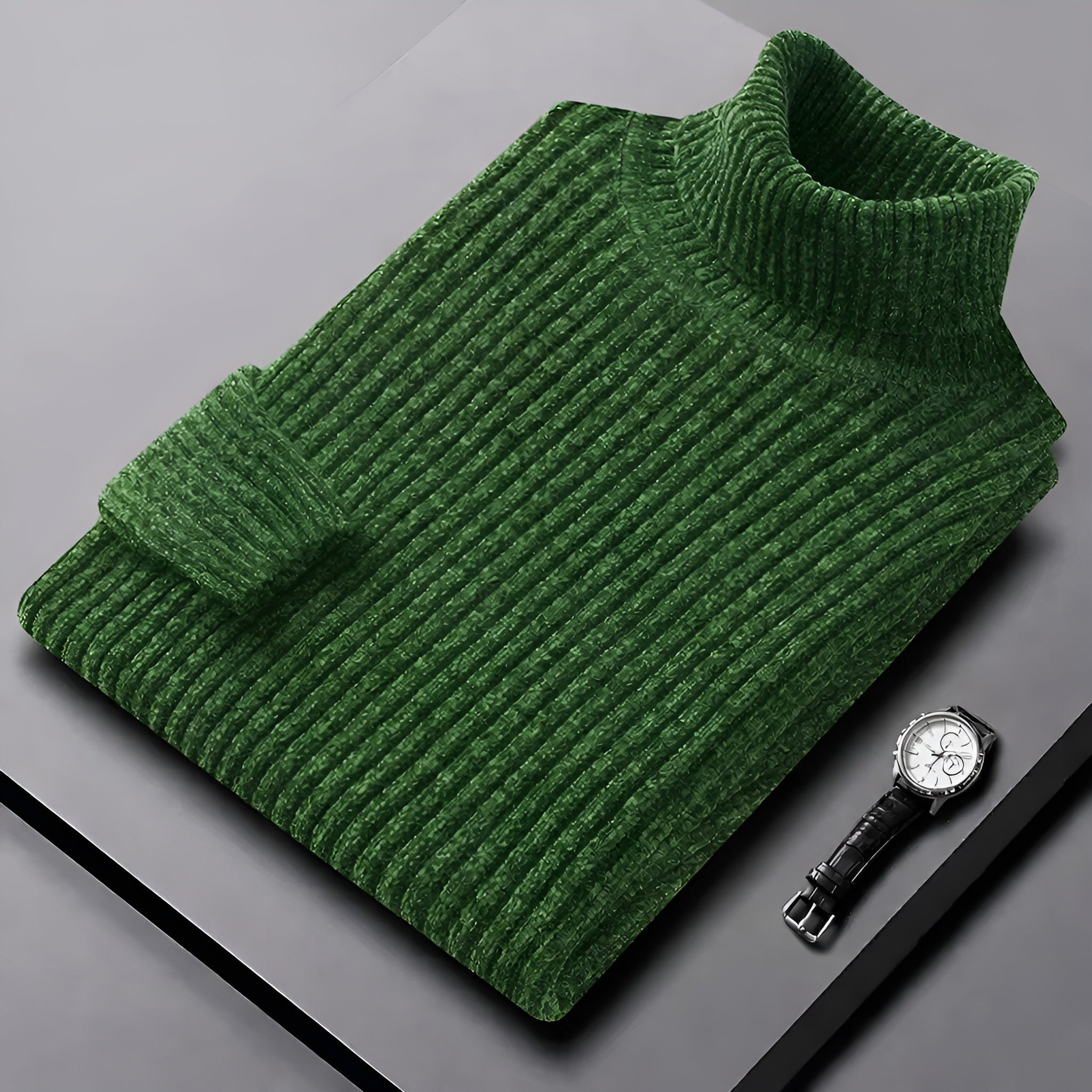 TEXTURED TURTLENECK SWEATER FOR MEN