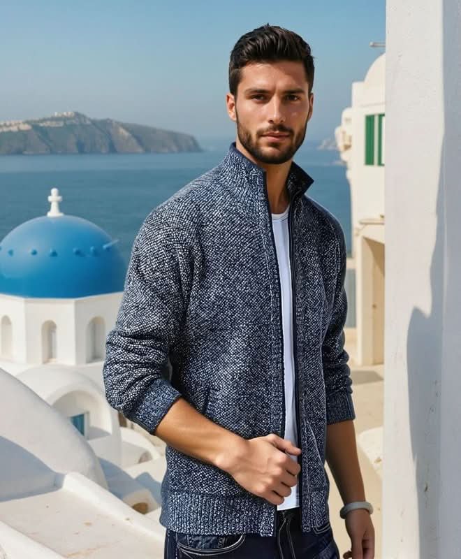 ZIP KNIT SWEATER FOR MEN
