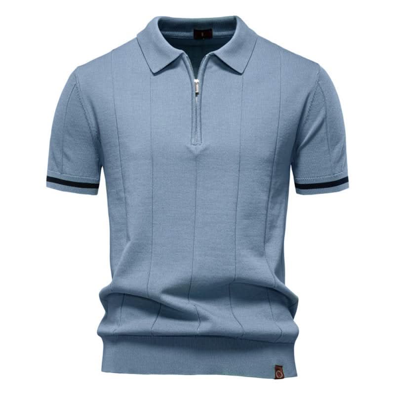 TEXTURED ZIP POLO FOR MEN