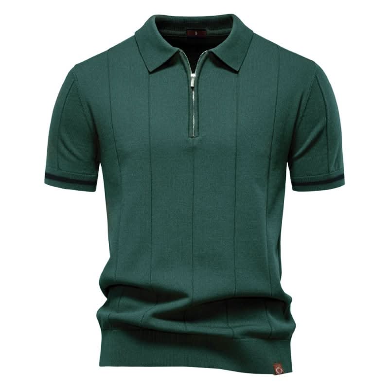 TEXTURED ZIP POLO FOR MEN