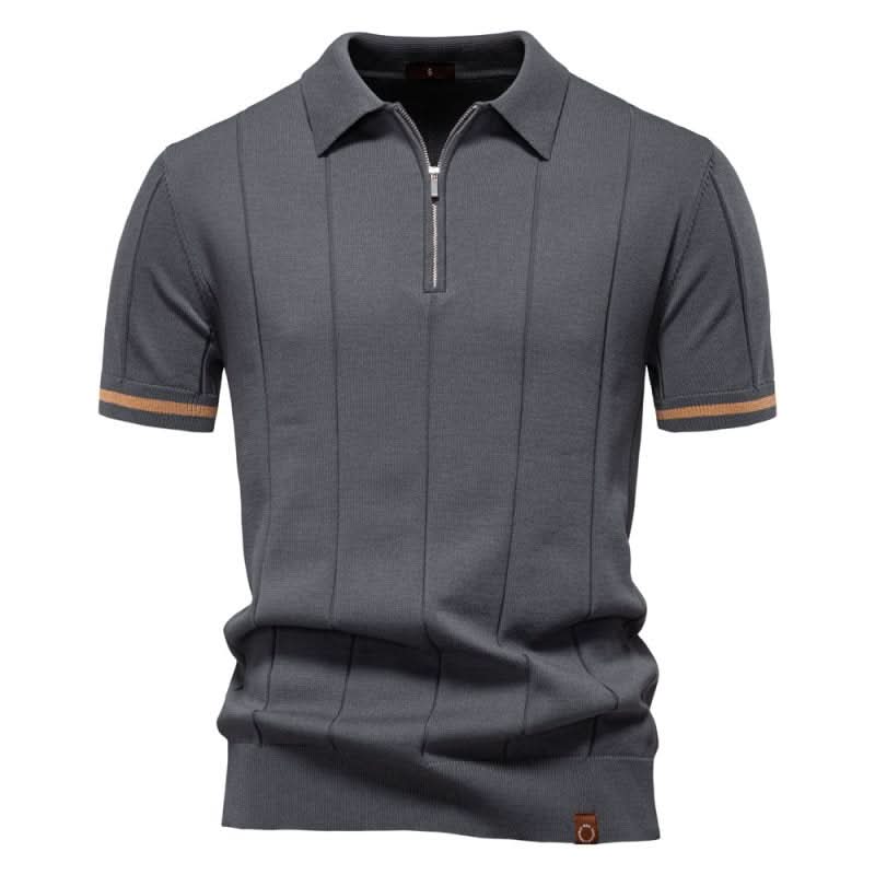 TEXTURED ZIP POLO FOR MEN