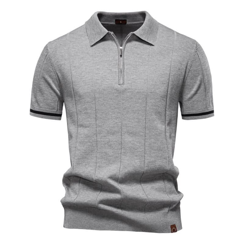 TEXTURED ZIP POLO FOR MEN