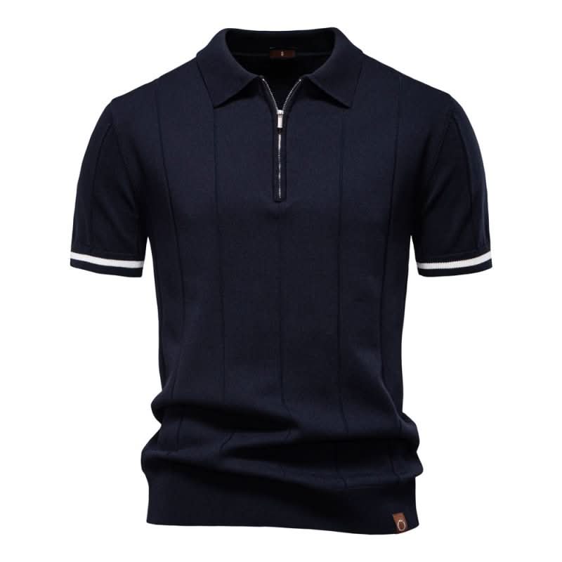 TEXTURED ZIP POLO FOR MEN