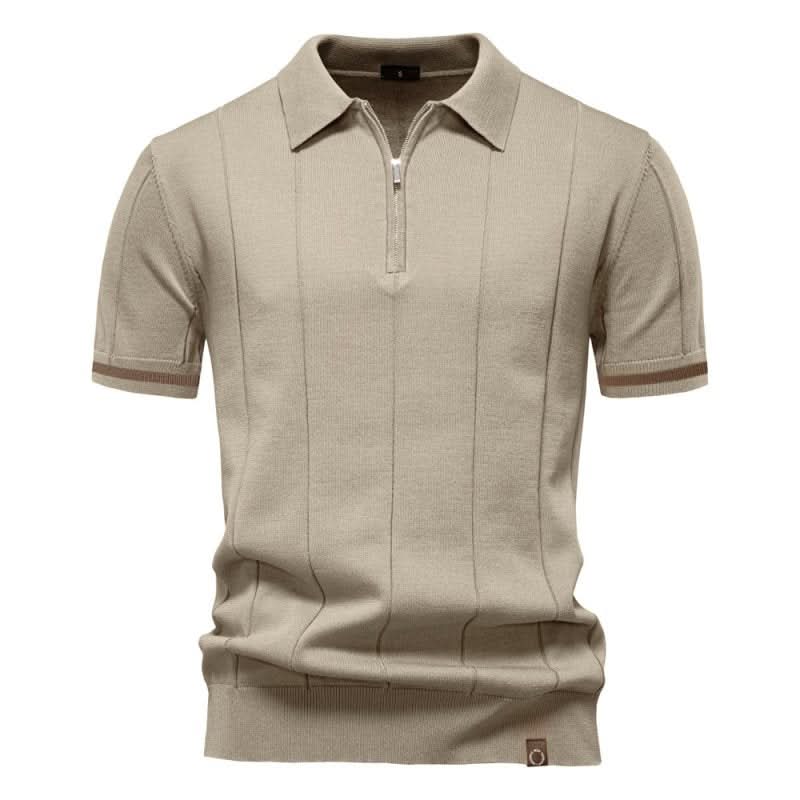 TEXTURED ZIP POLO FOR MEN