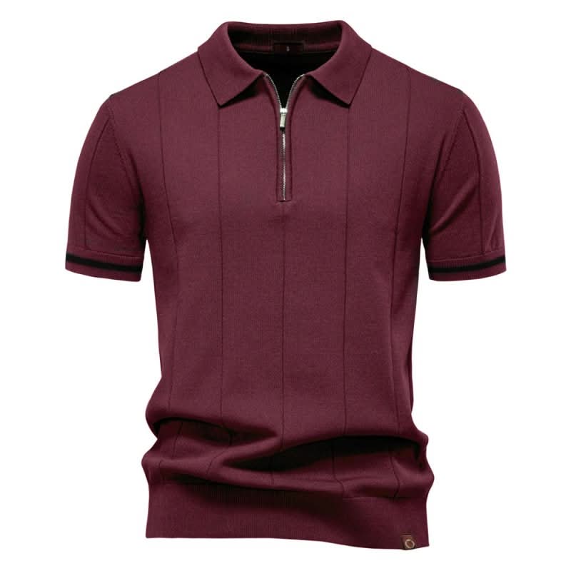 TEXTURED ZIP POLO FOR MEN