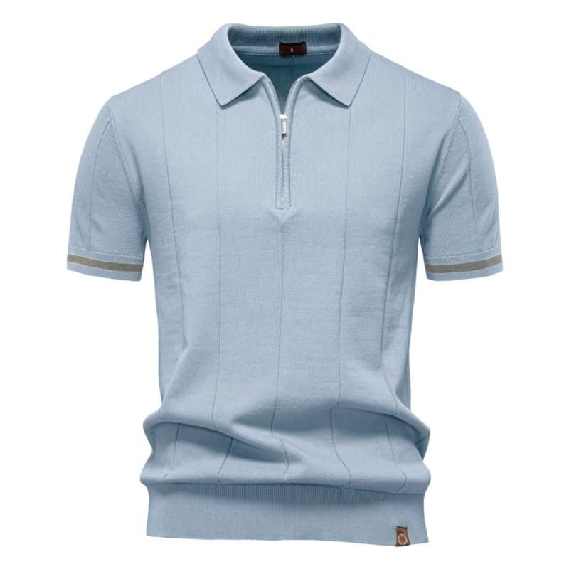 TEXTURED ZIP POLO FOR MEN