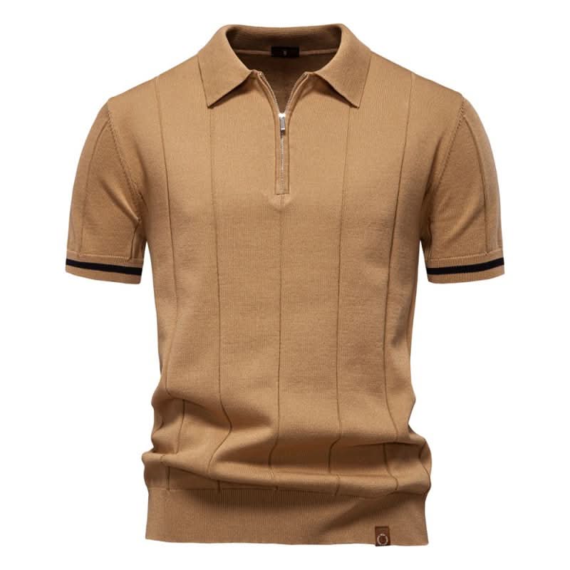 TEXTURED ZIP POLO FOR MEN