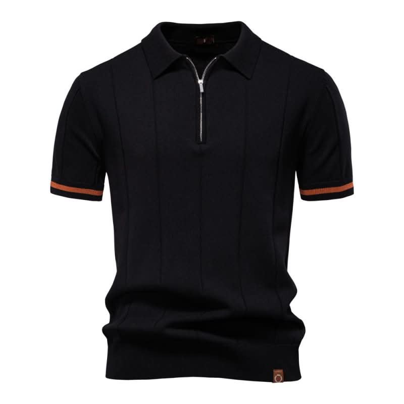 TEXTURED ZIP POLO FOR MEN