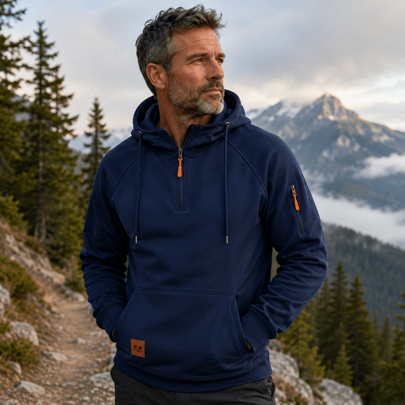 QUARTER ZIP HOODIE FOR MEN