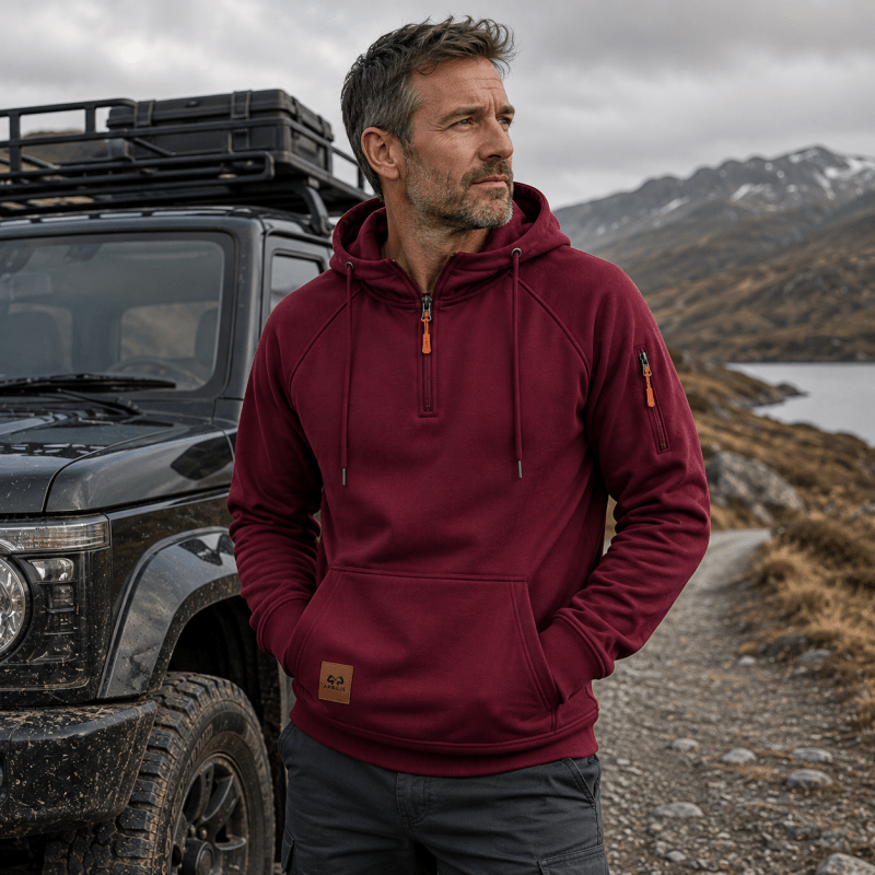 QUARTER ZIP HOODIE FOR MEN