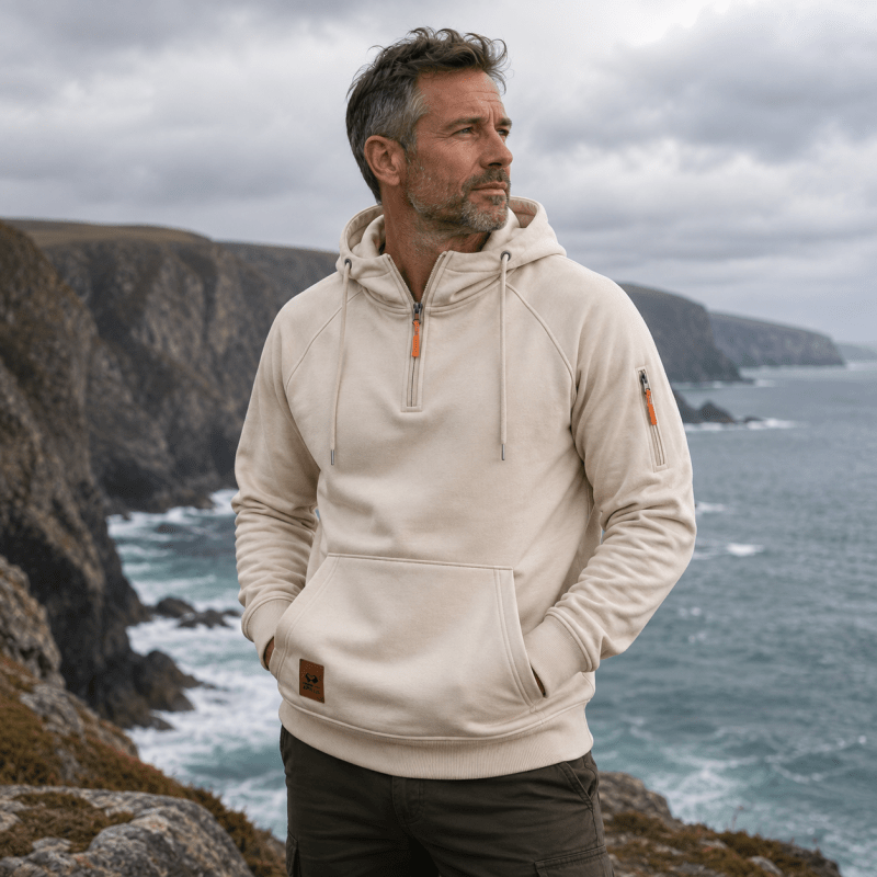 QUARTER ZIP HOODIE FOR MEN