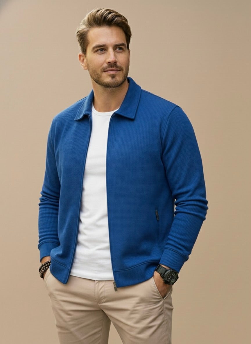 TEXTURED ZIP VEST FOR MEN