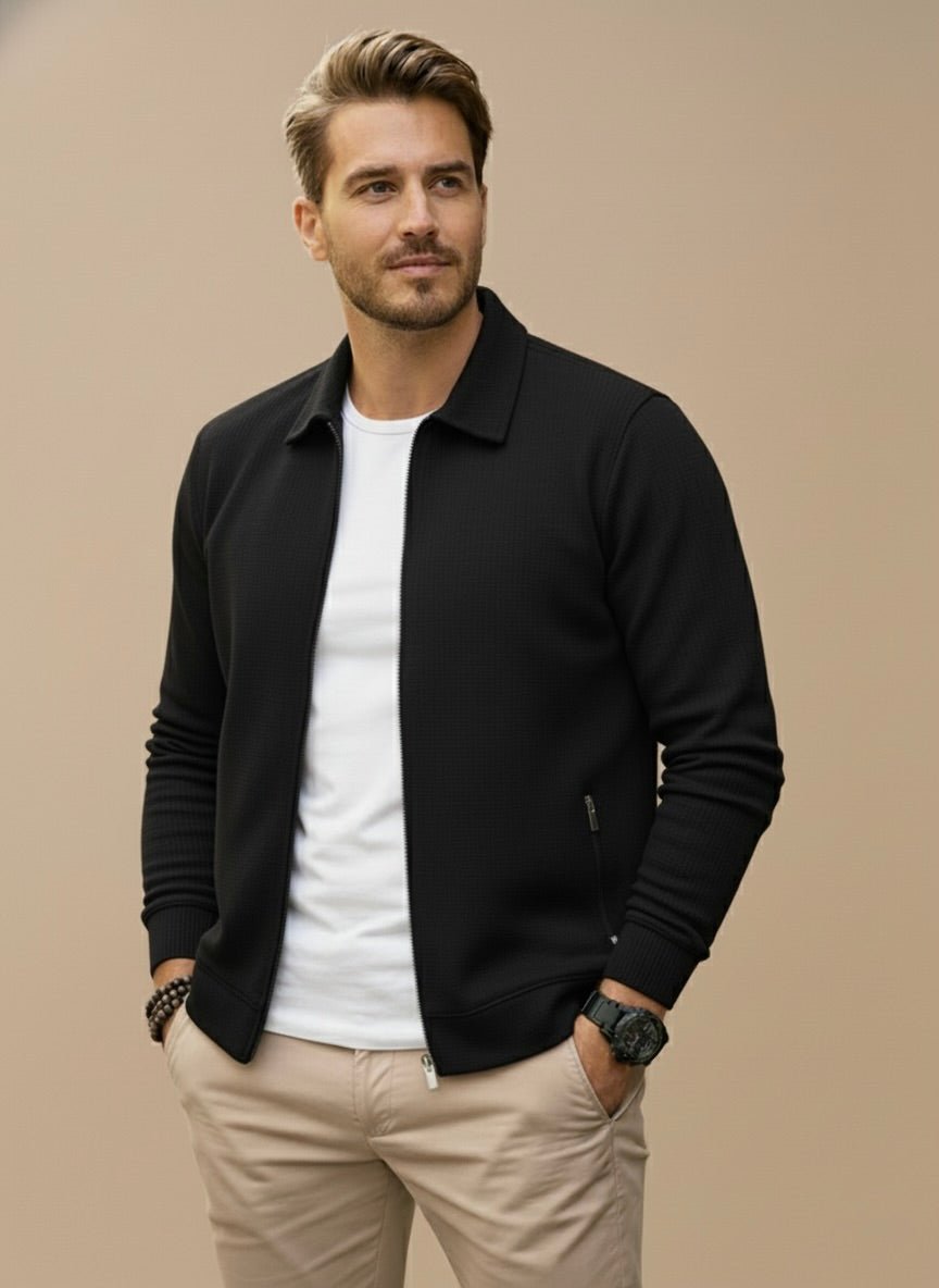 TEXTURED ZIP VEST FOR MEN
