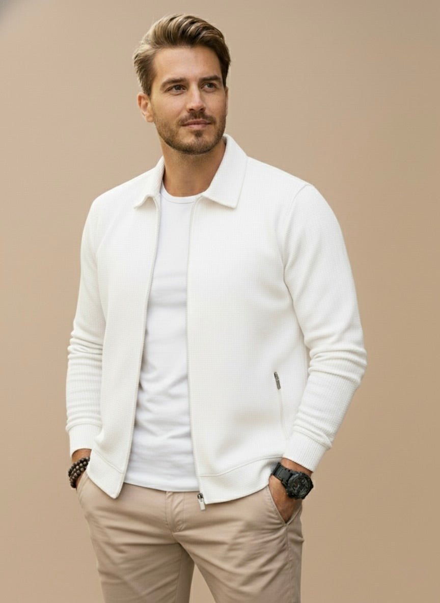 TEXTURED ZIP VEST FOR MEN
