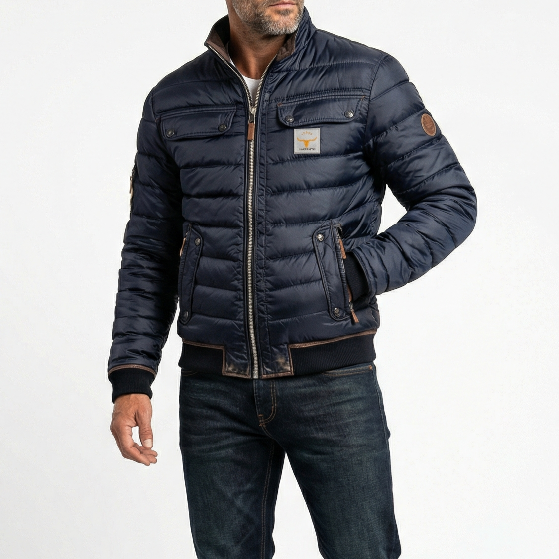 VINTAGE STAND COLLAR JACKET FOR MEN