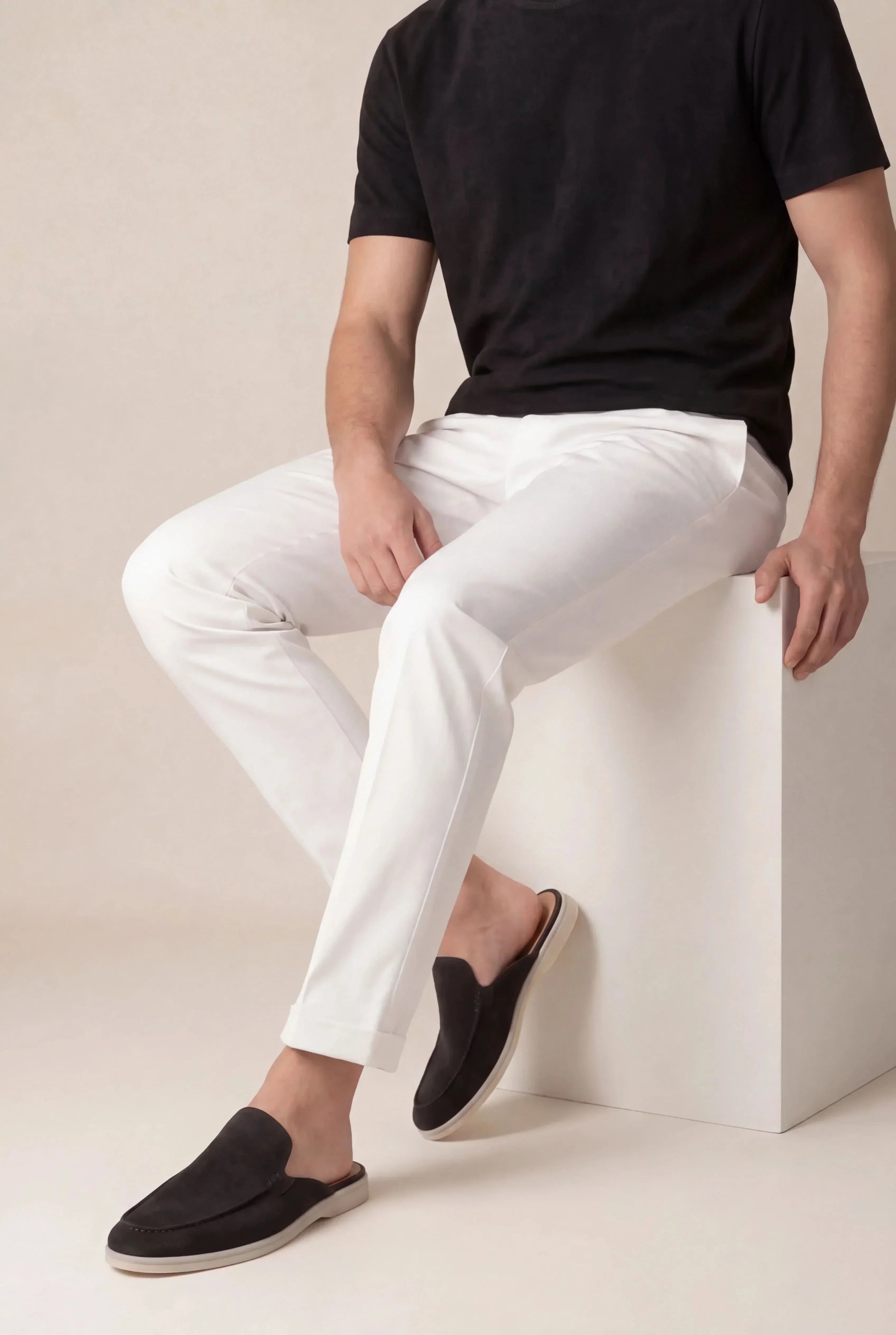 CALFSKIN SUEDE MULES FOR MEN