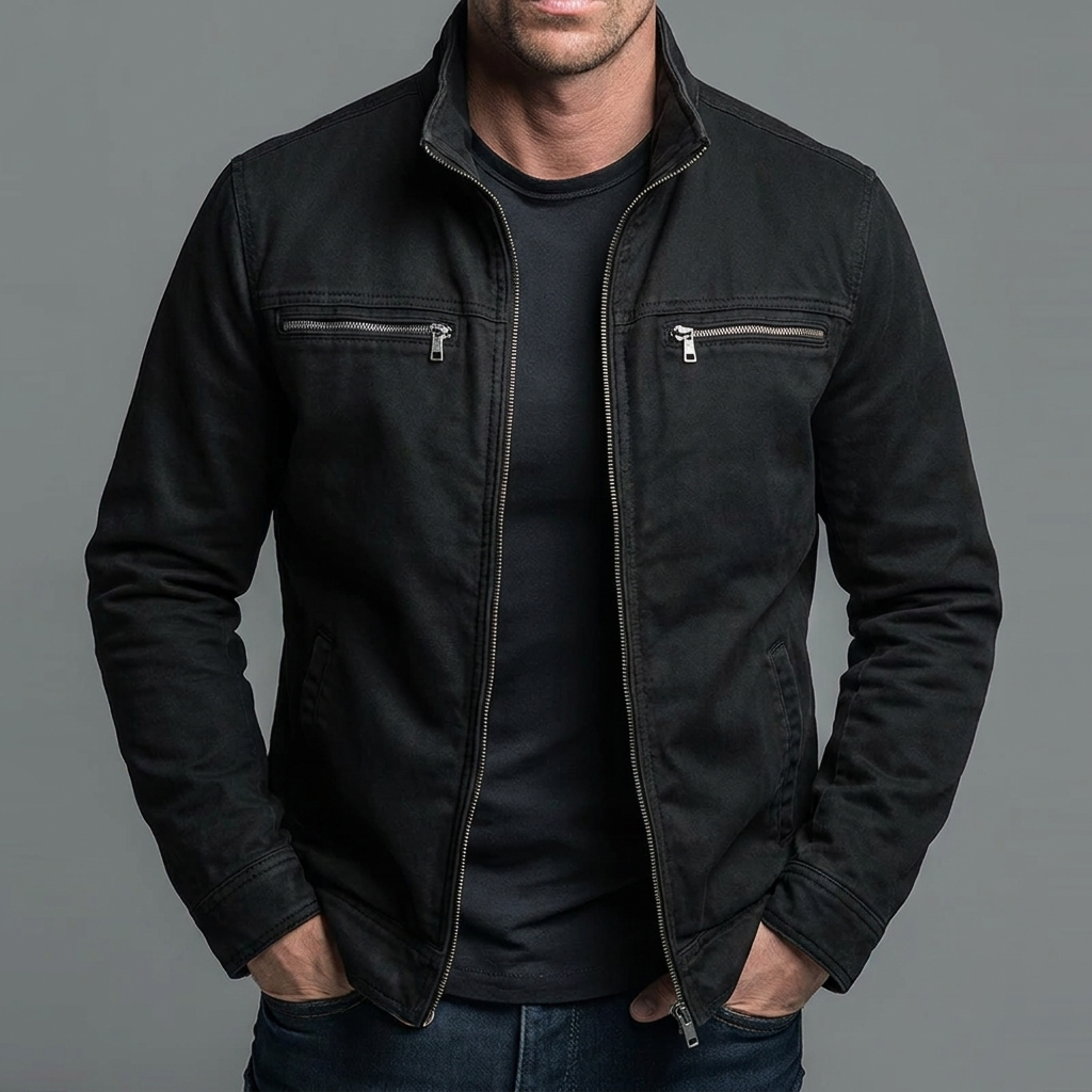 VINTAGE WASHED COTTON JACKET FOR MEN