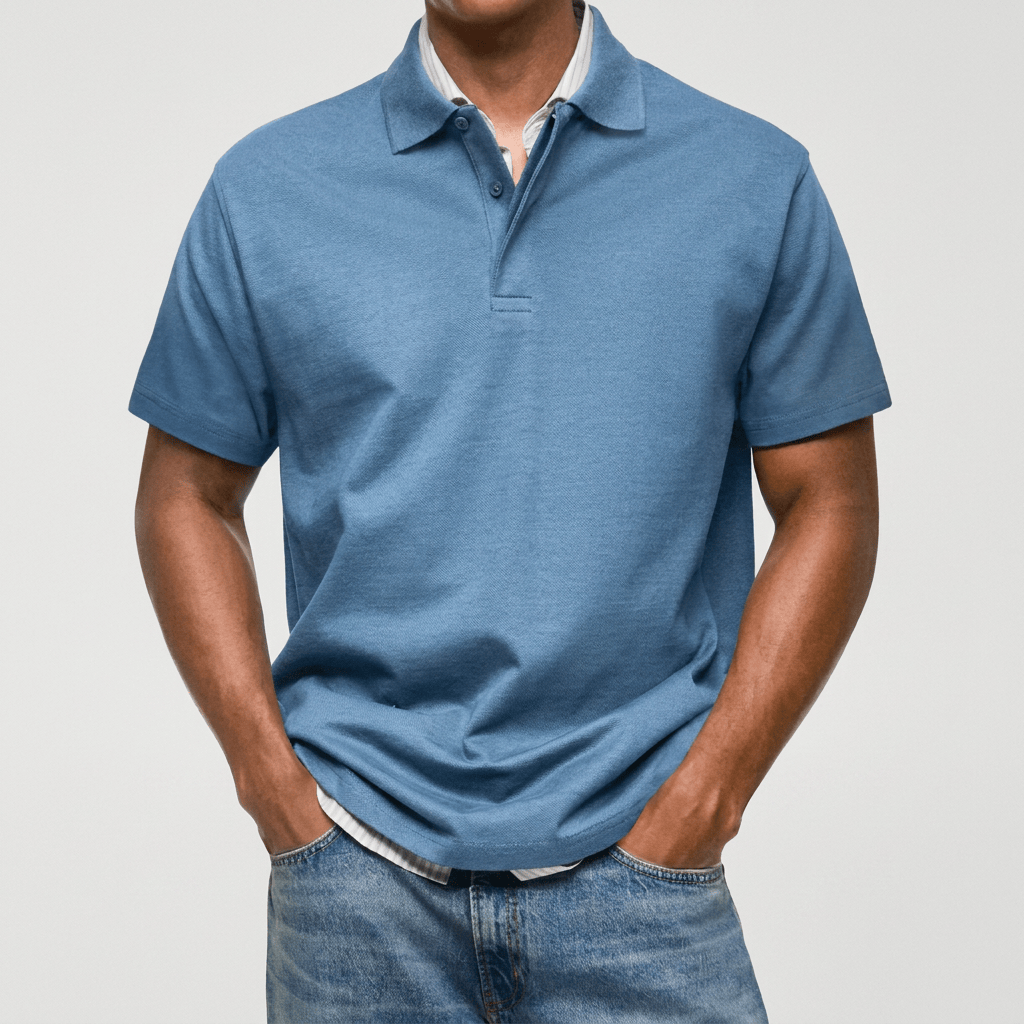 TEXTURED KNIT POLO SHIRT FOR MEN