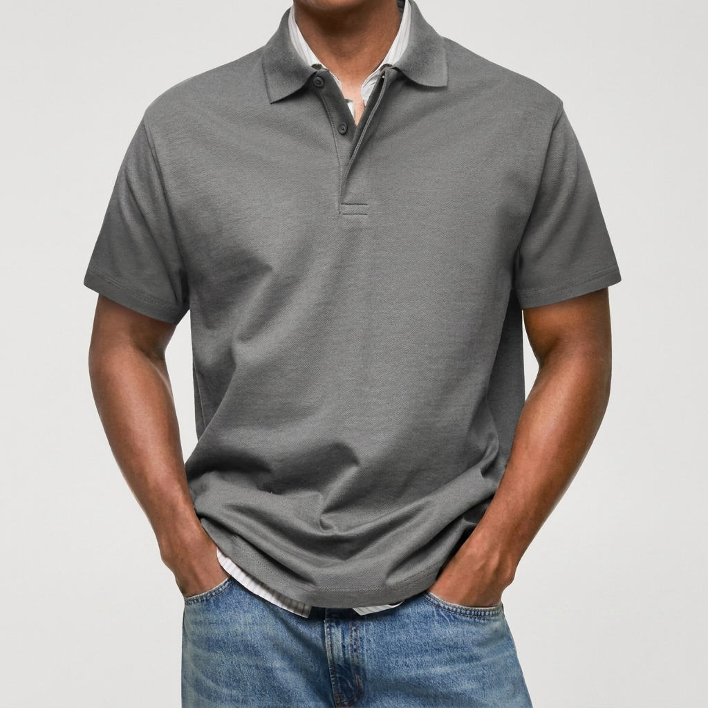 TEXTURED KNIT POLO SHIRT FOR MEN
