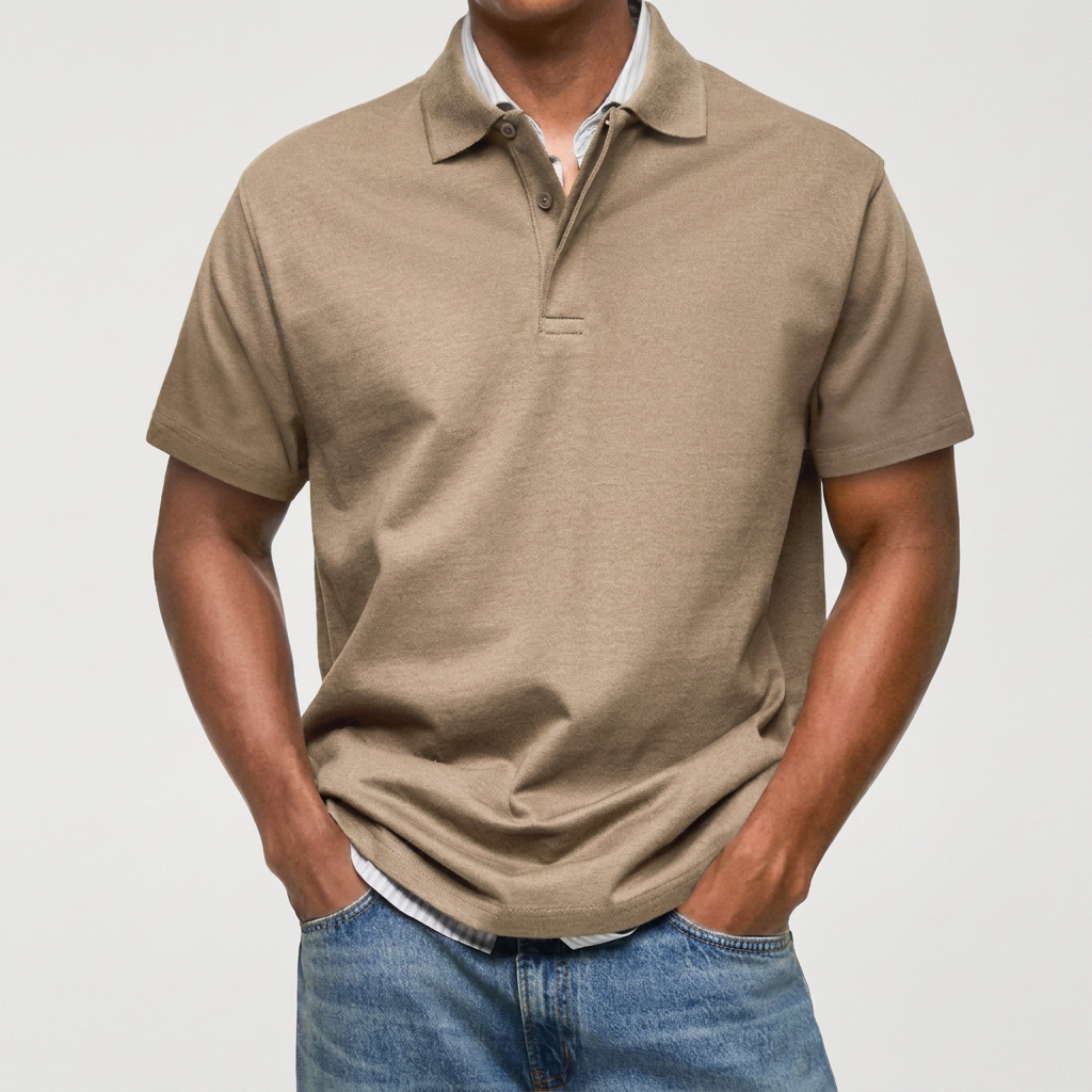 TEXTURED KNIT POLO SHIRT FOR MEN