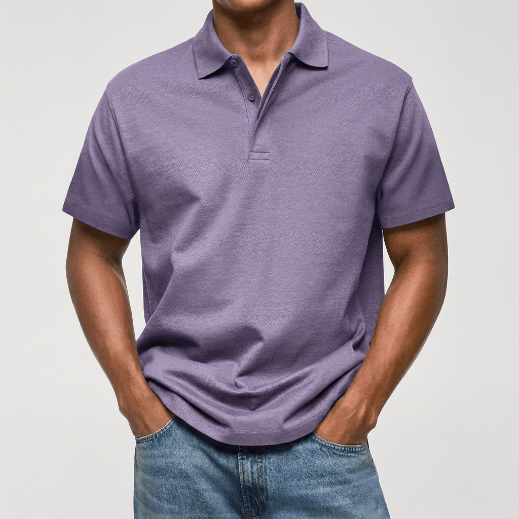 TEXTURED KNIT POLO SHIRT FOR MEN